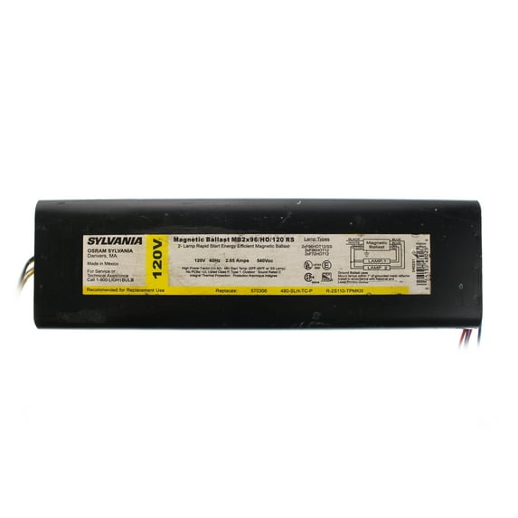 Sylvania MB2x96/HO/120-RS Magnetic Ballast, 2-Lamp, F96T12HO, 96W T12, 120V