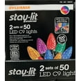 thumbnail image 1 of Sylvania Multi Color C9s Faceted Stay-lit 2 Sets 2/50 LED Lights 100 LED, 1 of 2