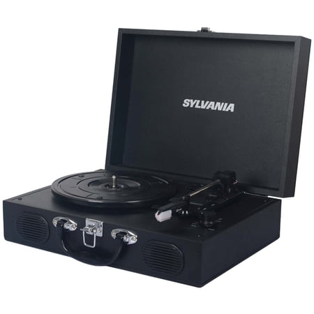 Sylvania PC Encoding USB Bluetooth(R) Suitcase Turntable with Speaker, STT104BT, Black