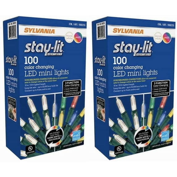 Sylvania Platinum 100-Count Color Changing LED Mini Dual Lights (33 ft. Length) (2 Pack)