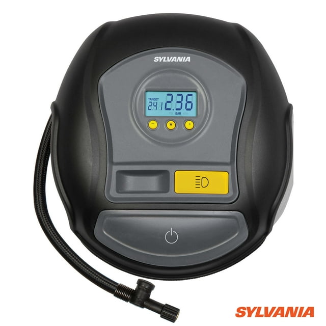 Sylvania Plus Portable Tire Inflator with Auto Stop, LED Digital Display & Case