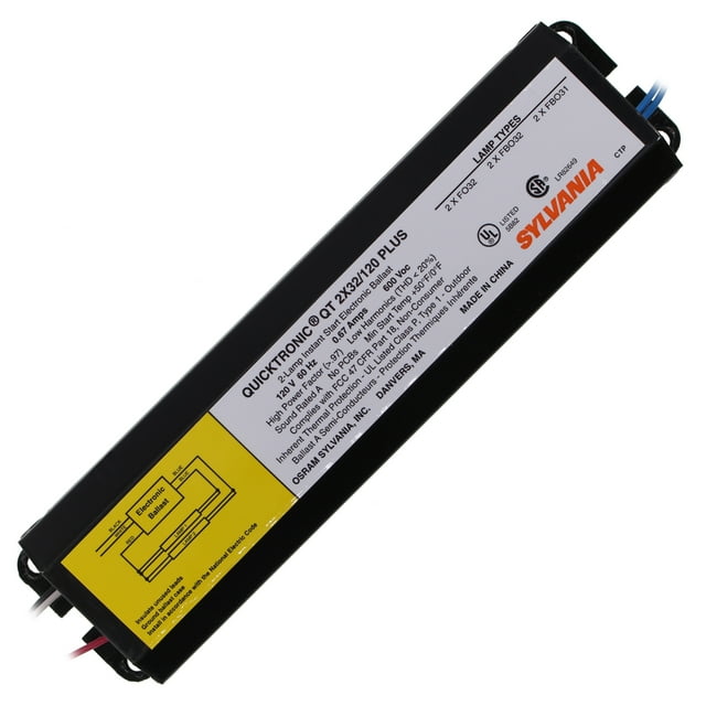Sylvania QT2x32/120PLUS Fluorescent Ballast, 2Lamp, F32T8, 32W T8