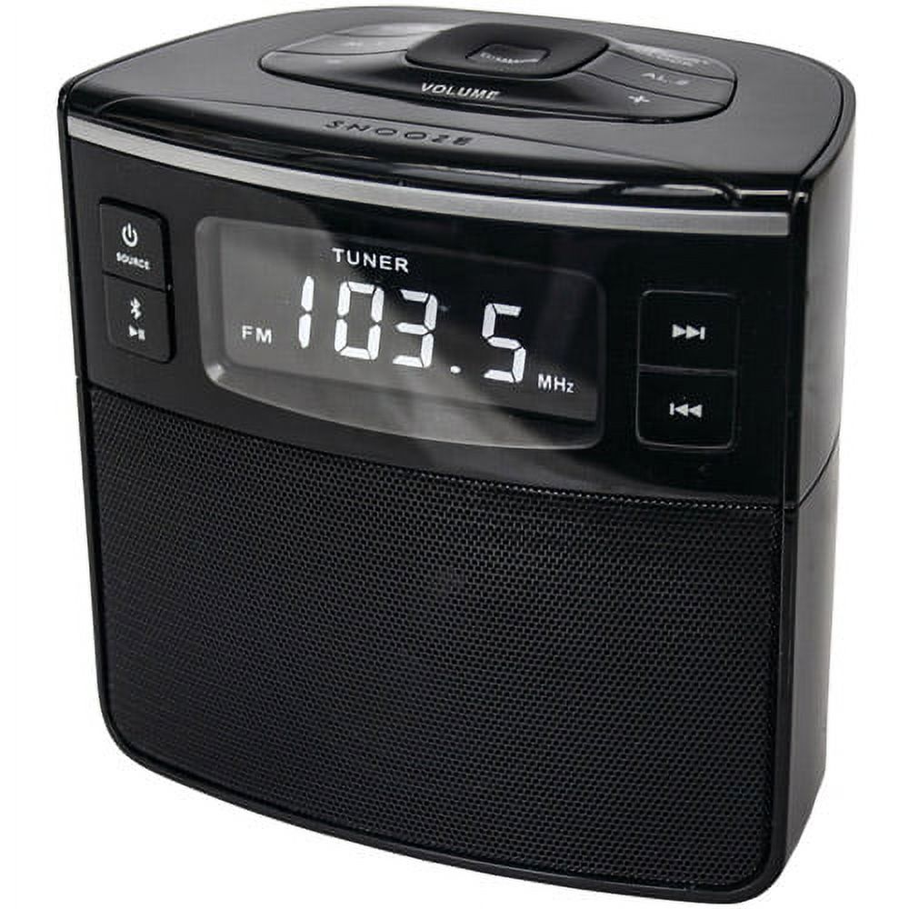 Sylvania SCR1986 AM/FM Clock Radio with Bluetooth and USB Charging