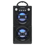 Portable Speaker with Bluetooth, Connect to iPhone, iPad or Android, Double Subwoofer Heavy Bass, Perfect for Events, Silver