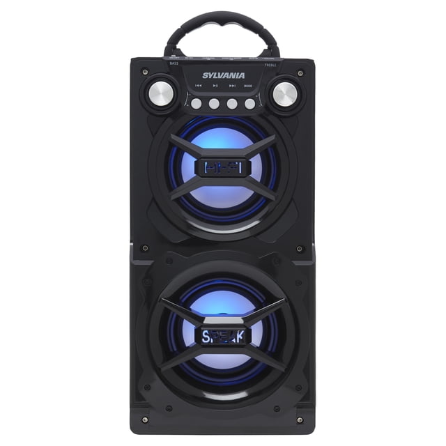 Sylvania SP328-BLACK Bluetooth Speaker, Internal Battery, Speakerphone, USB Charging, Black