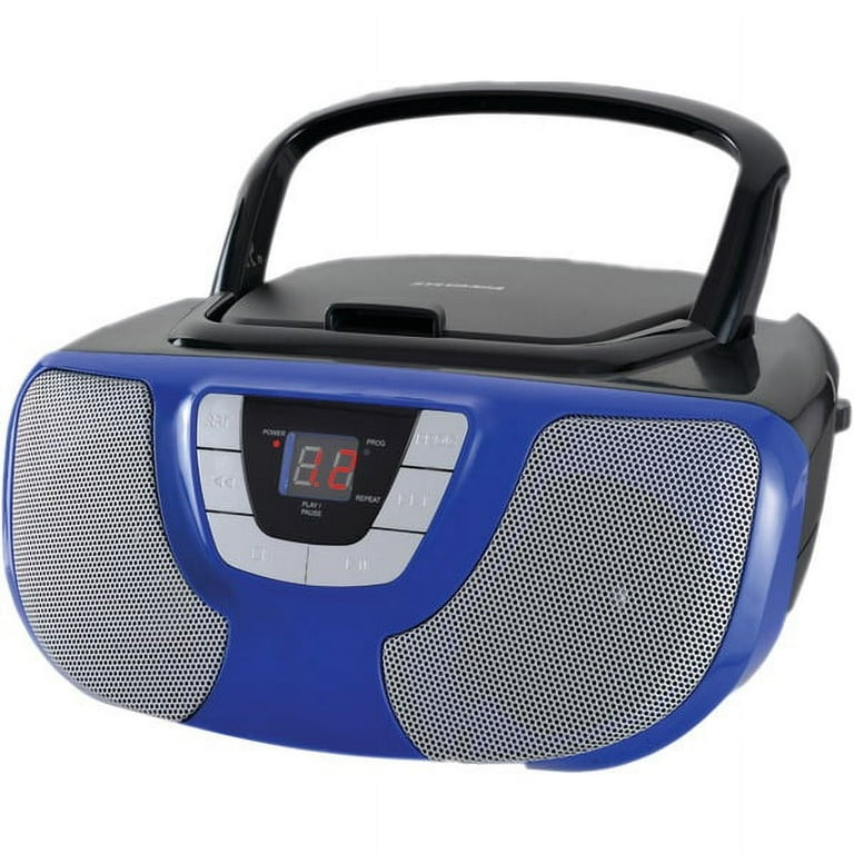 Sylvania SRCD1025 Portable CD Radio Boombox - Blue - Walmart.com