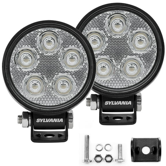 Sylvania Slim 3 Inch Round LED Light Pod Spot 950 Lumens, 2 pack, Compatible with Multiple Cars
