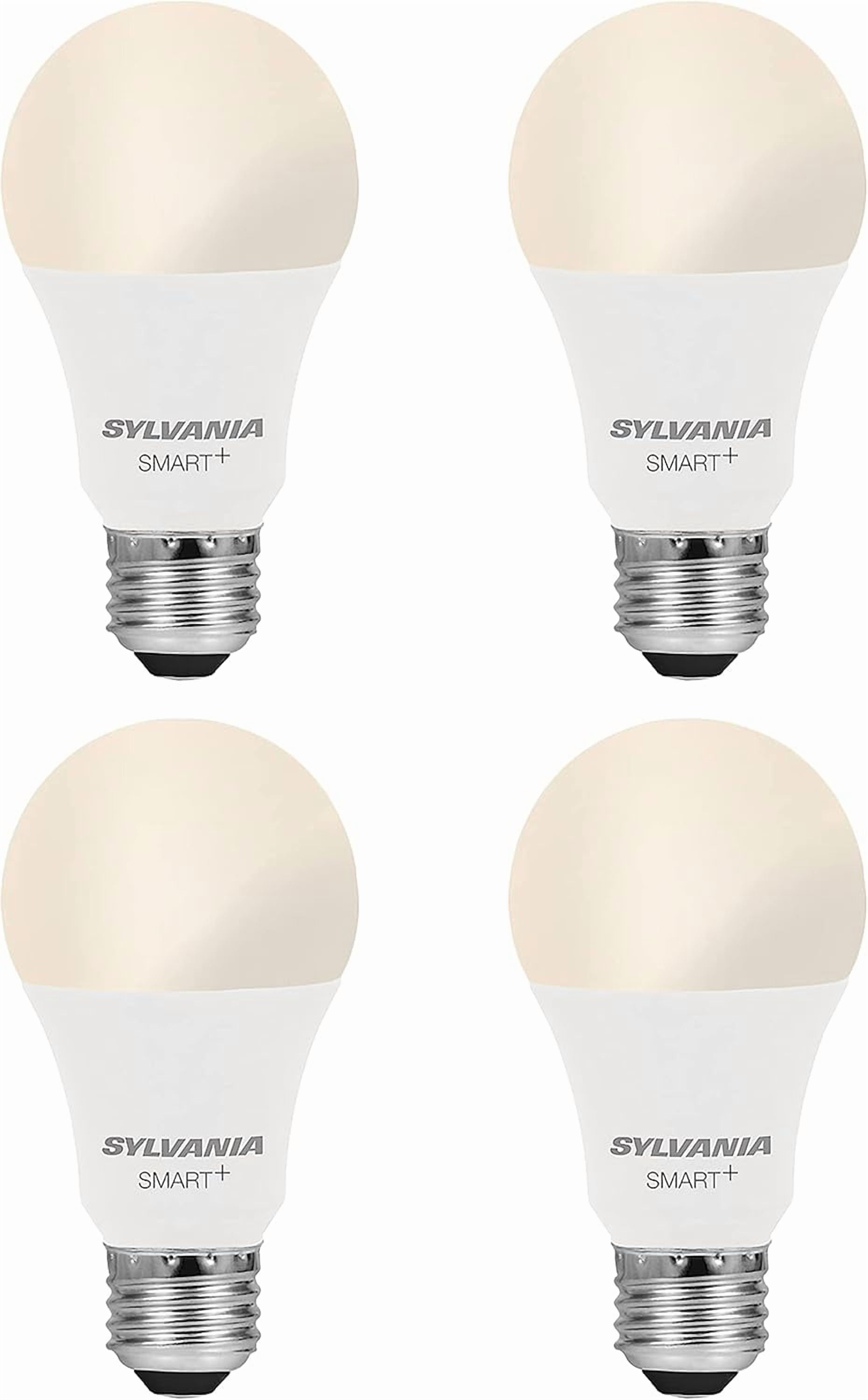 Sylvania Smart+ Full Color Dimmable LED Light Bulbs, 800 Lumens, 4 Pack