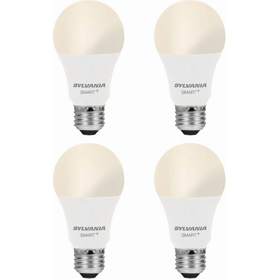 Sylvania Smart+ Full Color Dimmable LED Light Bulbs, 800 Lumens, 4 Pack