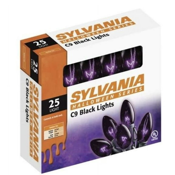 Sylvania V32528 25-Count C9 Transparent Purple Halloween Light Set