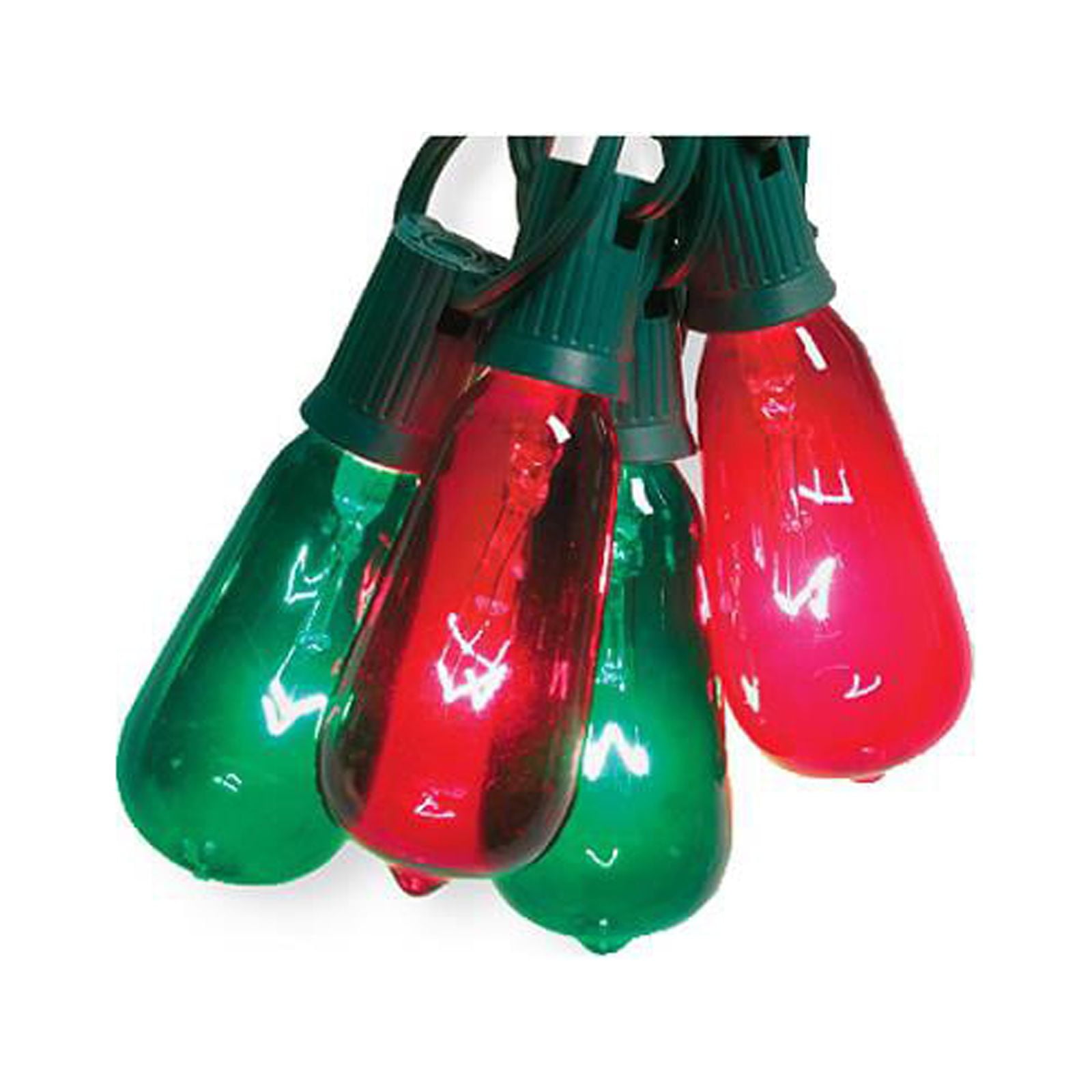 Sylvania V51597 Christmas String Light Set, Edison Bulb, Green & Red