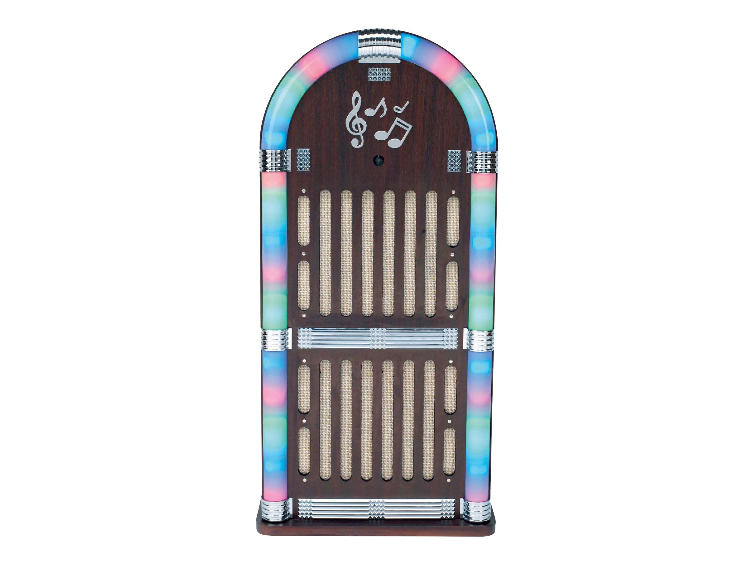 Sylvania Wooden Bluetooth Jukebox Speaker System with Multi Color