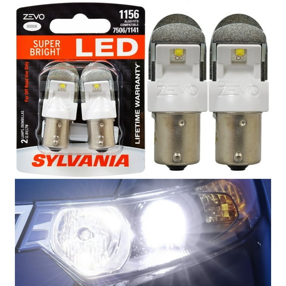 Sylvania ZEVO LED Light 1156 White 6000K Two Bulbs