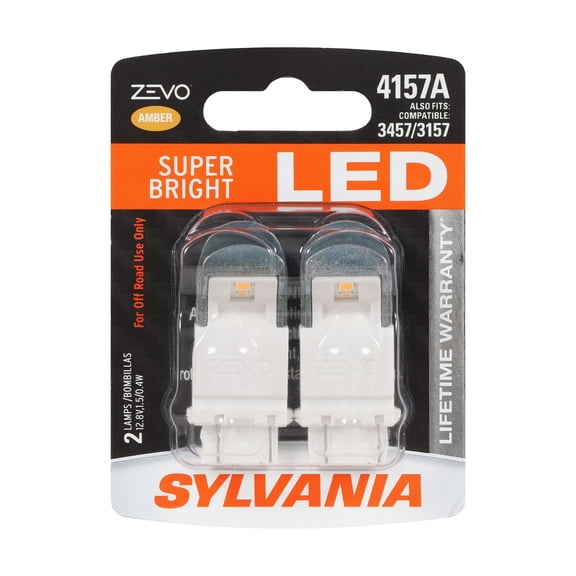 Sylvania 4157ALED.BP2 Amber ZEVO Blister Pack TWIN