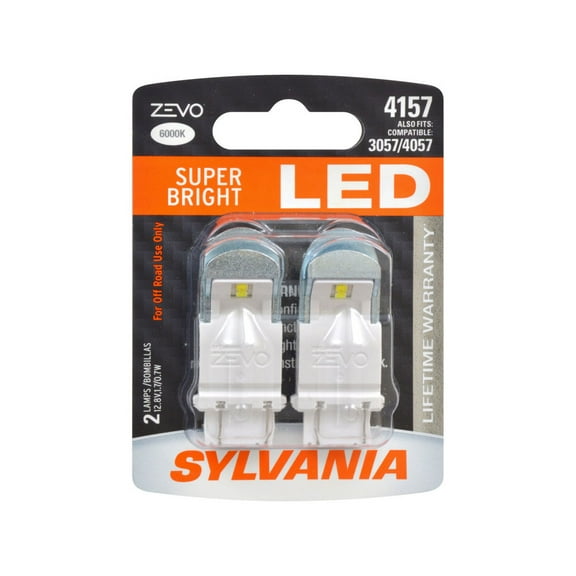 Sylvania Zevo 4157 LED White Bright Interior Exterior Mini Light Bulb (2 Pack)