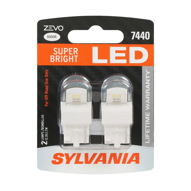 2way簡易アラーム ハリウッドサイレン２仕様 + LEDスキャナー7連白 Sylvania, LED Auto Bulbs, 7440 White Mini, Turn Signal, 2 Pack