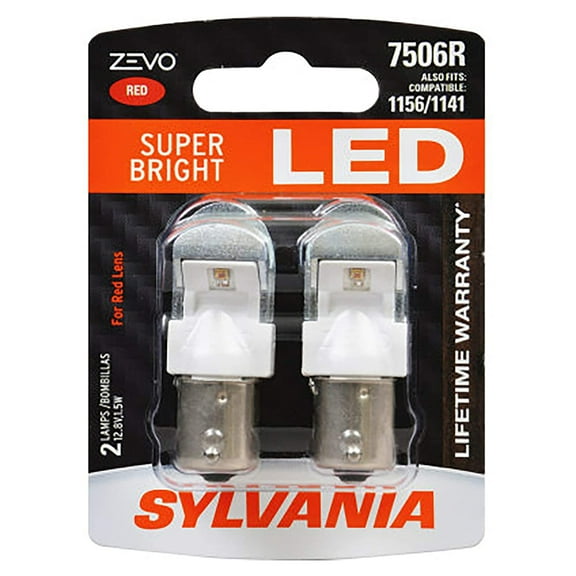 Sylvania Zevo 7506R Red LED Bright Interior Exterior Mini Light Bulb Set, 2 Pack
