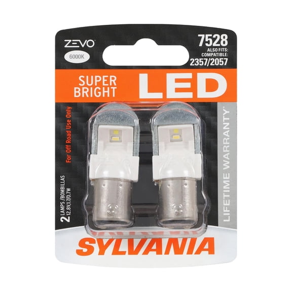 Sylvania Zevo 7528 White LED Bright Interior Exterior Mini Light Bulb, 2 Pack