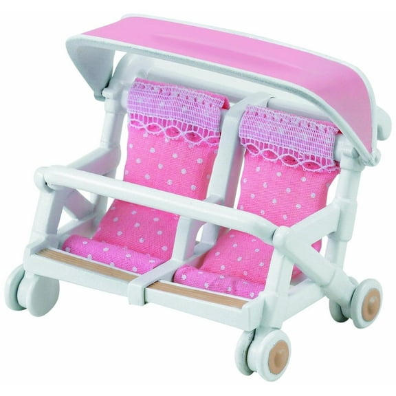 Sylvanian Families Double Pushchair Doll Strollers Pink