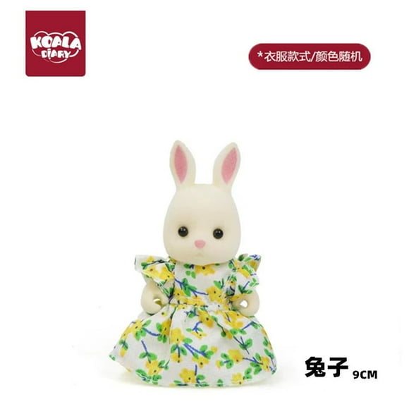 Sylvanian Families Short Nose Kangaroo Family Calico Critters Hopper Kangaroo Family, Collectible Doll Animal Figures Bunny Doll Decoration for Easter-Random clothing