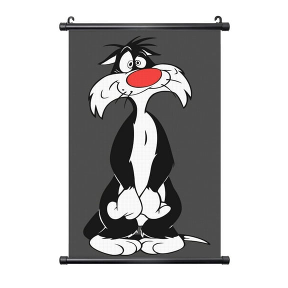 Sylvester Poster Plastic Shaft Wall Hanging Banner Artwork Canvas Wall Art Painting Decor For Home Living Room Bedroom Office 16"X24"