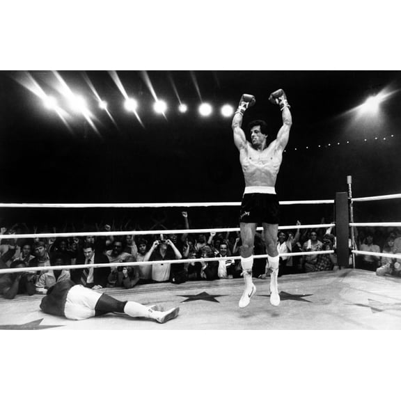 Sylvester Stallone Jumping in Topless Photo Print (8 x 10)