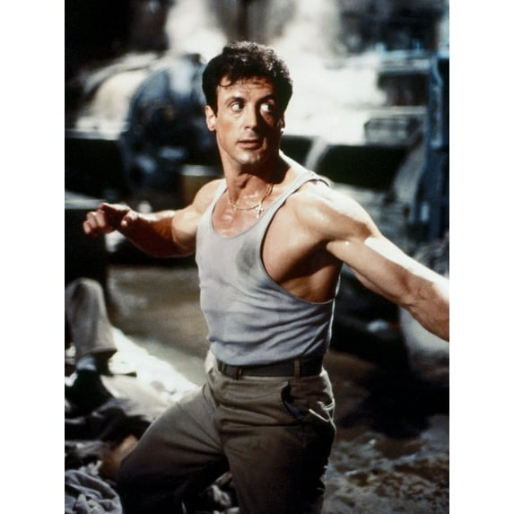 Sylvester Stallone wearing a Black Polo and Jeans Photo Print (8 x 10)