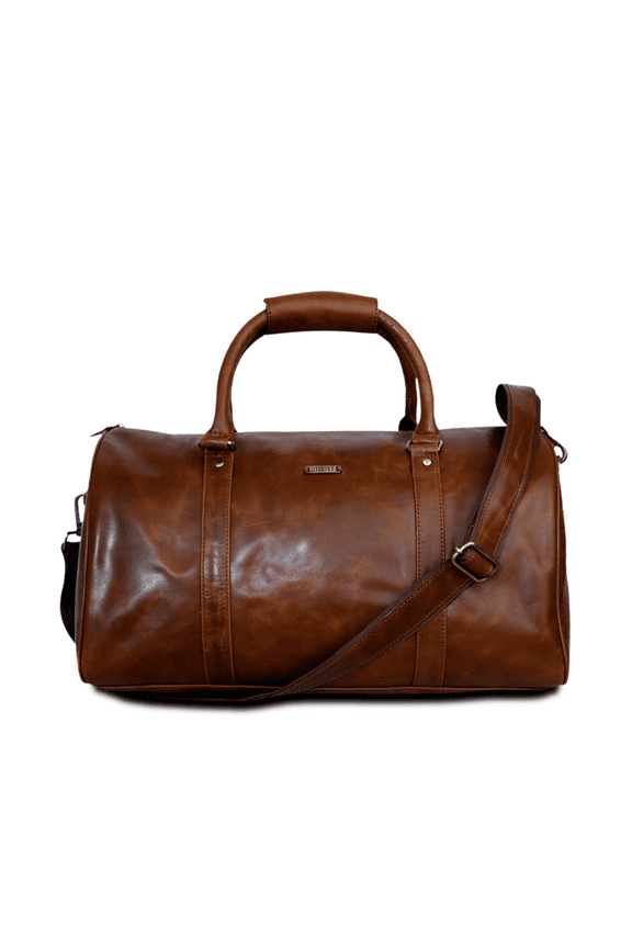 Sylvester - Strutt Crushed Tan Leather Unisex Duffle Bag Ideal for a 3 Day Trip