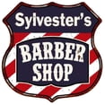 thumbnail image 1 of Sylvester's Barber Shop Sign Shield Metal Gift Hair Gift 211110020399, 1 of 1