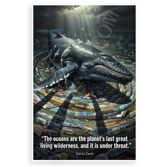Sylvia Earle "Oceans Planet's Last Great Wilderness Under Threat" Environmental 12x18 US Made Poster