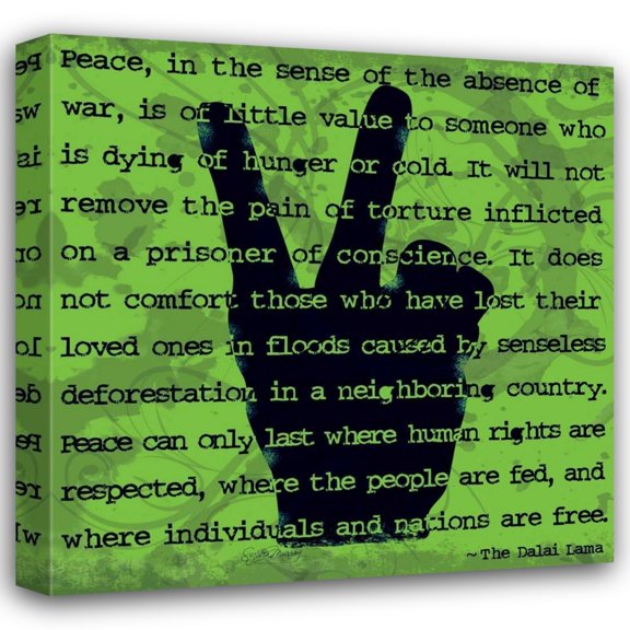 Sylvia Murray 15x15 Gallery Wrapped Canvas Wall Art Titled - Peace Sign II
