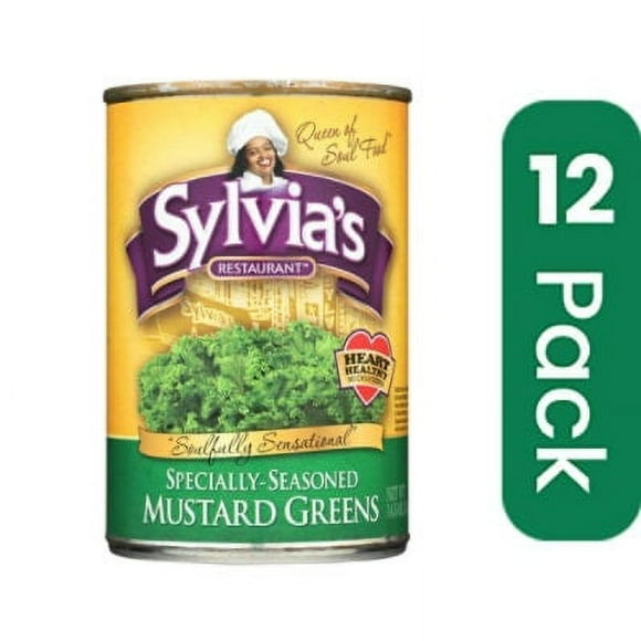 Sylvia's Mustard Greens Seasoned 14.5 oz (Pack Of 12)