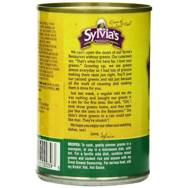 Sylvia's SpeciallySeasoned Collard Greens, 14.5 Ounce Cans (Pack of 12