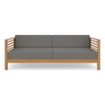 thumbnail image 1 of Sylvie 3-Person Teak Outdoor Sofa with Charcoal Cushions, 1 of 6