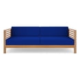 thumbnail image 1 of Curated Maison Sylvie 3-Person Teak Outdoor Sofa with True Blue Cushions, 1 of 6