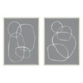 thumbnail image 1 of Sylvie 871 Modern Circles Gray & 869 Going in Circle 18 in x 24 in Framed Painting Canvas Art Prints, by Kate and Laurel Set of 2, 1 of 9