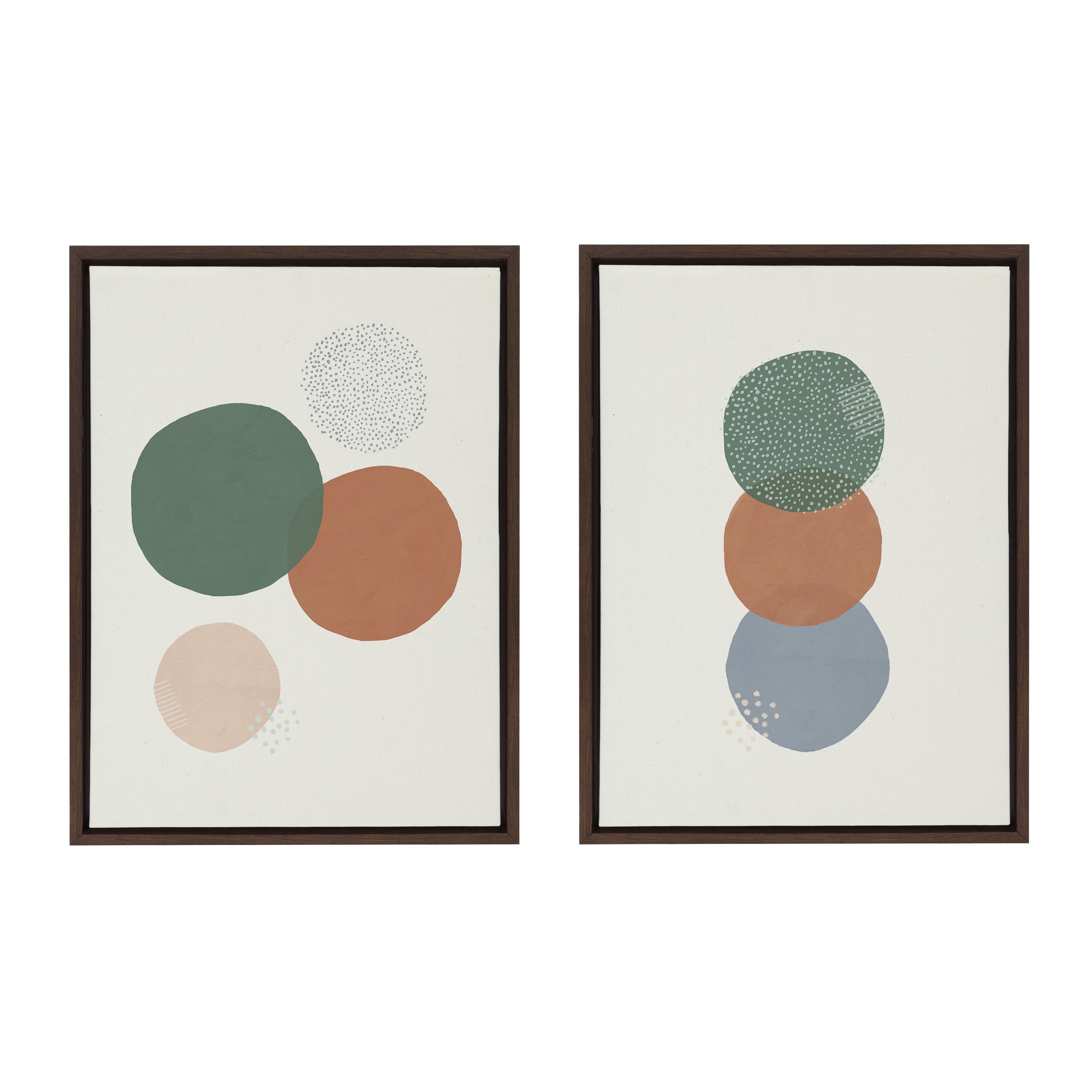 Sylvie Abstract Soft Circles Canvas Art Prints Set