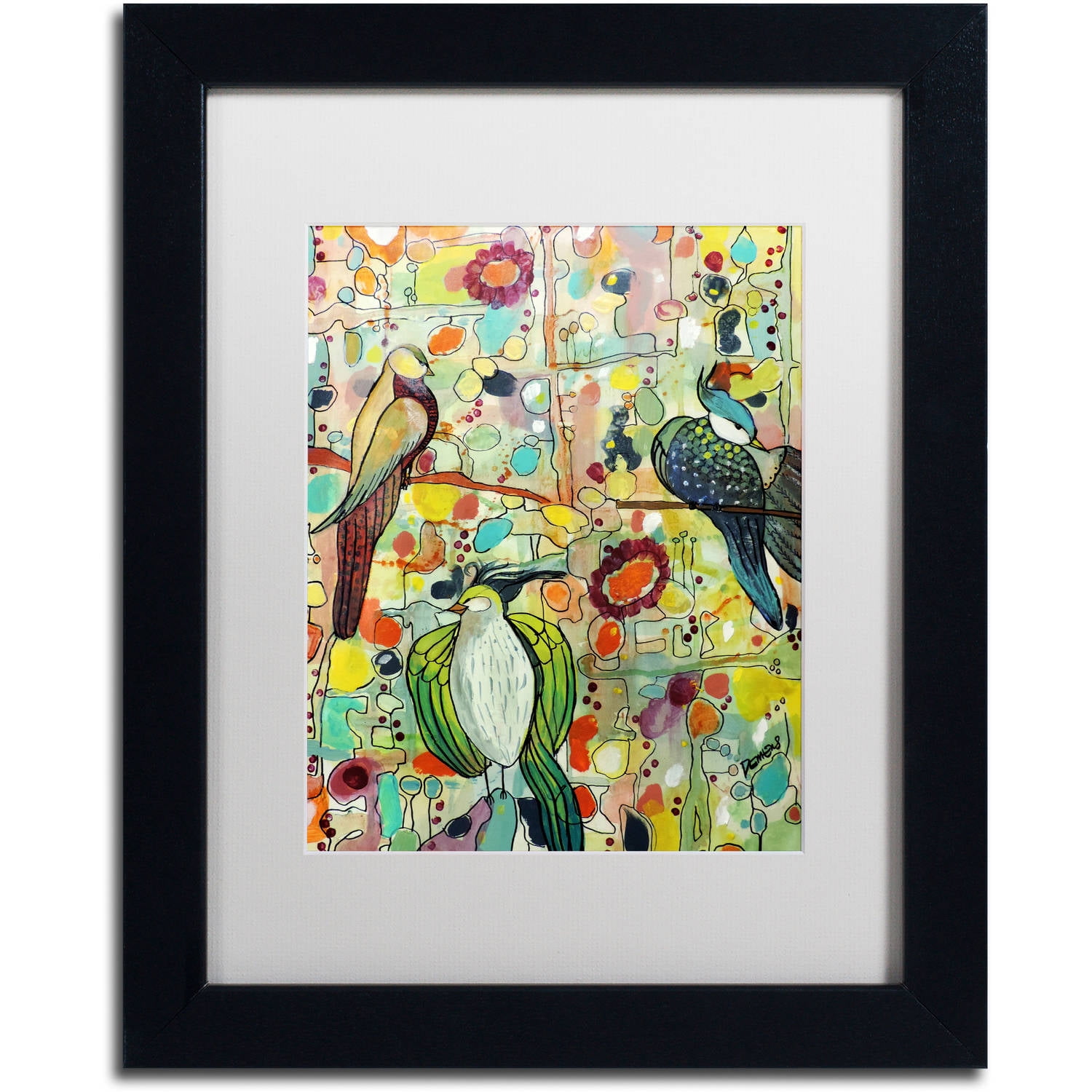 Sylvie Demers 'Assembl茅e' Matted Framed Art