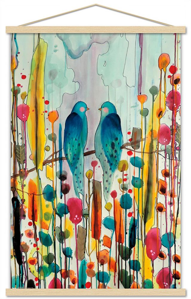 Sylvie Demers - Birds Wall Poster with Magnetic Frame, 22.375" x 34"