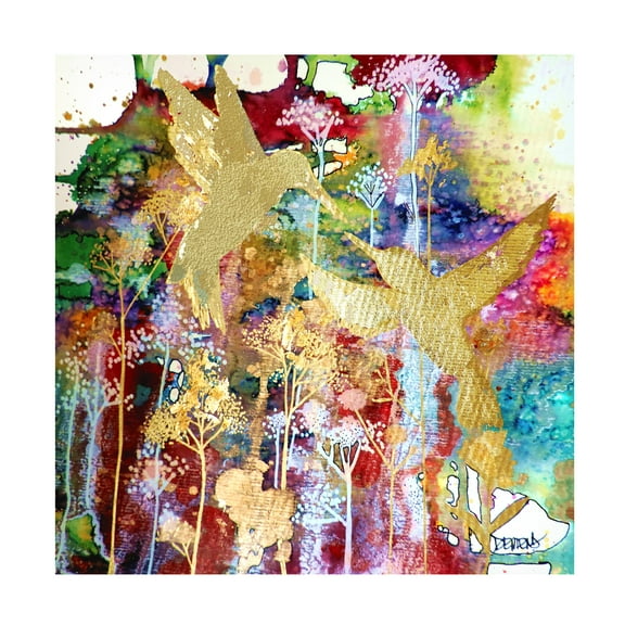 Sylvie Demers 'Nos Coeurs Remplis D or' Canvas Art