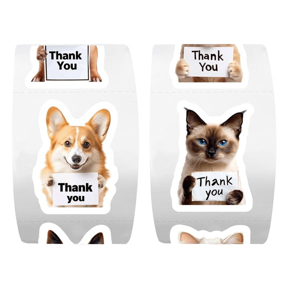 Sylvtty 1/2 Rolls Notebook Sticker Pet Theme Copper Plate Paper Cat Dog Printing Decals Laptop Mobile Phone Case Decor