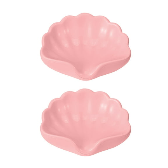 Shoreew 1/2Pcs Soap Box Shell Shaped Drain-Free Soap Tray Compact Size Plastic Automatic Drainage Function Bathroom Soap Rack