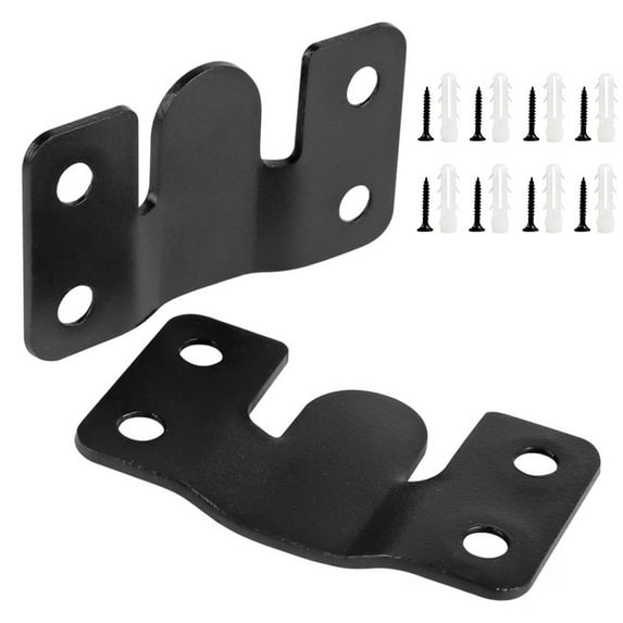 Sylvtty 1 Pair Wall Mounting Bracket Picture Hanger Rustproof Corrosion Resistant 10kg Load-capacity Easy to Install Black Flush Mount Brackets
