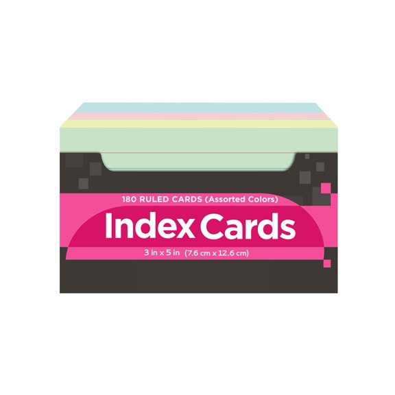 Sylvtty 1 Set Index Cards Vibrant Color Eye-catching Paper Ruled Index Writing Study Cards for Home