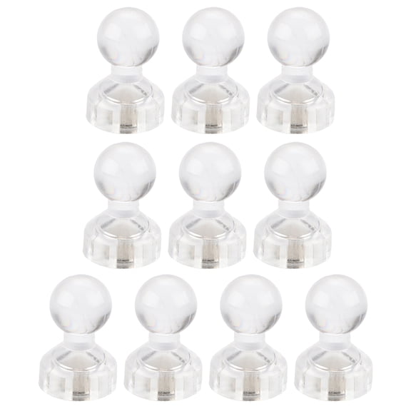 Sylvtty 10Pcs Magnetic Push Pins Strong Suction Multi-purpose Mini Colorful Transparent Refrigerator Magnets Thumbtacks for School