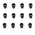 thumbnail image 1 of Sylvtty 12 Pcs Halloween Cupcake Toppers Black Spider Skull Bat White Ghost Cake Picks for Halloween Theme Birthday Party Supplies, 1 of 7