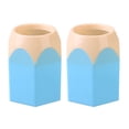 thumbnail image 1 of Sylvtty 2 Pcs Pencil Head Shape Pen Holder Desktop Pen Storage Box Multi-functional Makeup Brush Organizer for Classroom Home Office Supplies, 1 of 6