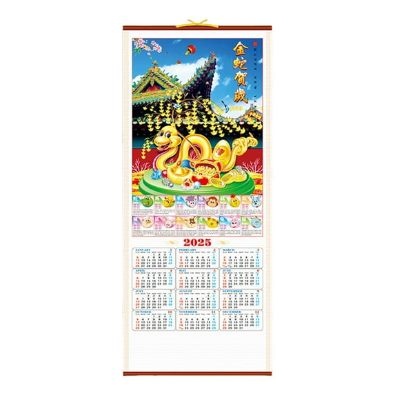 Sylvtty 2025 Wall Calendar Chinese New Year Calendar Year of The Snake Hanging Calendar Monthly Lunar Calendar for Home Office Decor