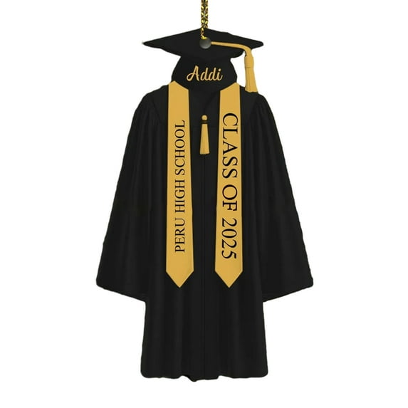 Sylvtty 2D Personalized Graduation Ornaments Class of 2025 Graduation Gown Hanging Decoration Custom Name Year Acrylic Keepsake High School College Grad Gift