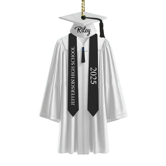Sylvtty 2D Personalized Graduation Ornaments Class of 2025 Graduation Gown Hanging Decoration Custom Name Year Acrylic Keepsake High School College Grad Gift